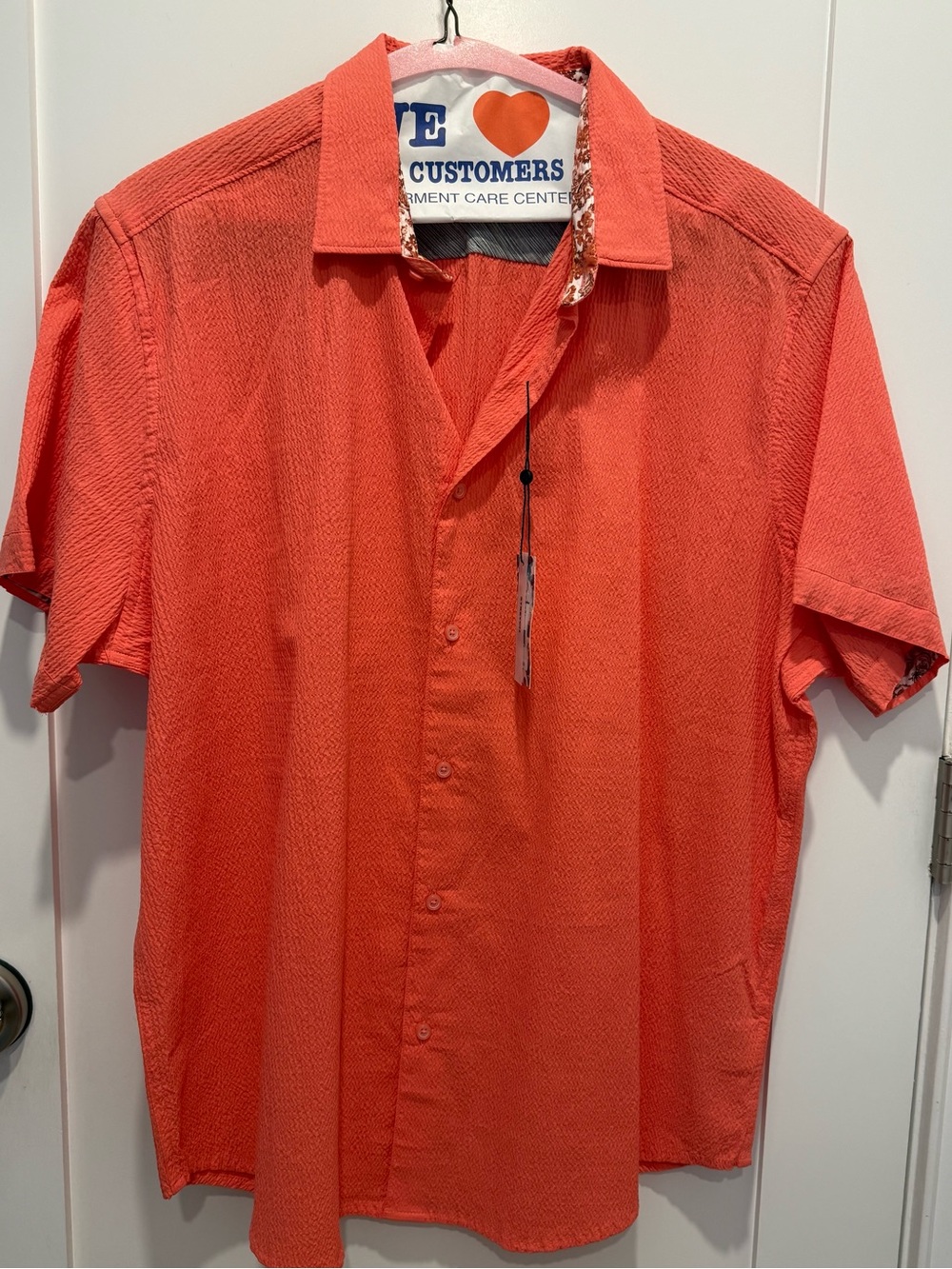 Robert Graham Men's Short-Sleeve Button Down Shirt - Coral